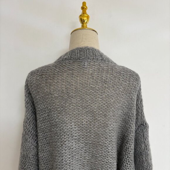 NWOT! Loewe Women's Gray Anagram Melange Mohair Sweater - Picture 12 of 14